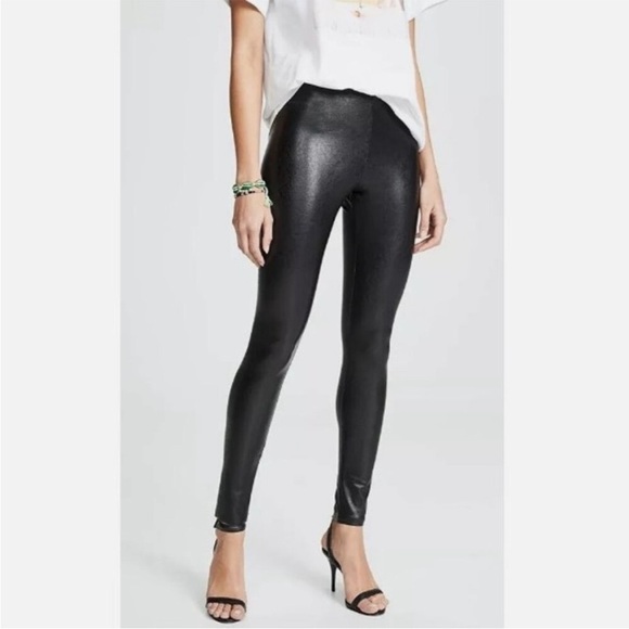 Commando Pants - Commando Black Faux Leather Leggings Size Large